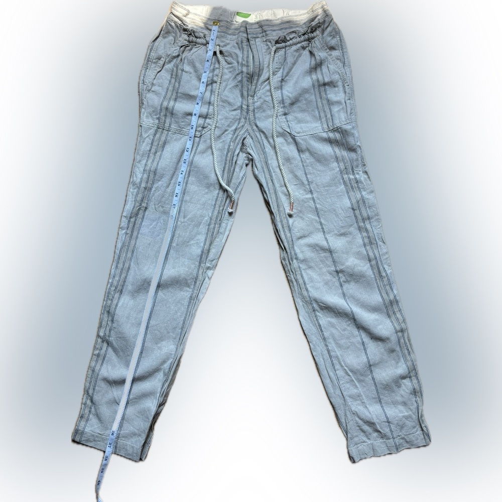 Cropped linen Anthropology pants